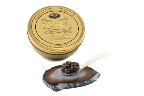 OVERNIGHT SHIPPING - OLMA Beluga Hybrid Black Caviar - Rated Top Caviar in the World - 8.8 oz / 250 g