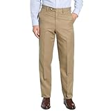 Men's Cozy Hidden Expandable Waist Dress Pants | Premium Stretch Texture Weave Work to Weekend Pant(Khaki,30W30L)