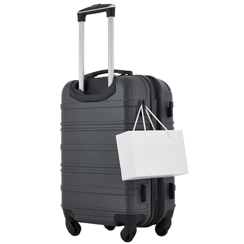 Image of Travelers Club Chicago Hardside Expandable Spinner Luggage, Blackened Pearl, 22 inch Carry-On, Chicago Hardside Expandable Spinner Luggage