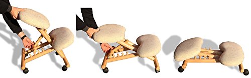 Cinius Ergonomic Kneeling Chair, Improve Your Posture with Angled seat, Non-deformable Cushions, rubberwood Frame