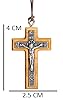 NazarethFairTrade Olive Wood Cross Metal Crucifix Necklace Handmade in Nazareth, Gifts for Men, Women, Boys, Girls, Hanging Cord, Baptism, Alpha Omega, Jesus Religious Christian Holy Land Jewelry #5