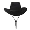 Cowboy Hat Black Sun Cap Faux Felt Leather Suede Fancy Dress Party Cowgirl Costume Outfit Western Travel Outdoor Sun Protection Mens Womens #4