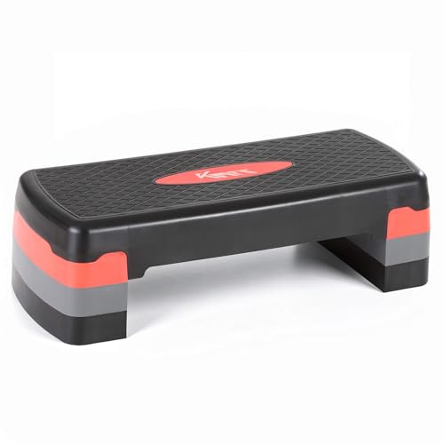 KM-Fit Fitness Stepper | Steppbrett Aerobic Stepper für zuhause | Step-Bench 3-fach höhenverstellbar | Belastbarkeit bis 200 kg | Gymnastik Home-Stepper mit Anti-Rutsch-Matte | Aerobic Steppbank