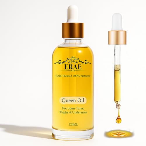 Erae Queen Oil Cold-Pressed Natural Botanical Firming Oil for Face & Body Hydrates Tightens & Restores Elasticity for Crepey Aging & Menopausal Skin on Arms Tummy & Thighs 4 fl oz (1PCS)