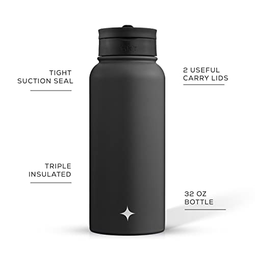 Joyjolt Triple Insulated Water Bottle With Straw Lid And Flip Lid! 32Oz Large Water Bottle, 12 Hour Hot/Cold Vacuum Insulated Stainless Steel Bottle. Bpa-Free Leakproof Water Bottles - Thermos Bottle #TOP1