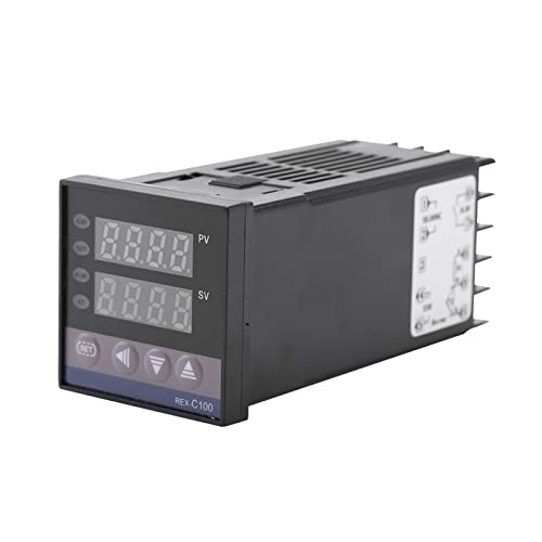 WINH Controlador de Temperatura, Alta Precisión 0 ℃ ~ 1300 ℃ Alarma REX-C100 Interruptor de Termostato para Moldeo por Inyección para Energía Eléctrica