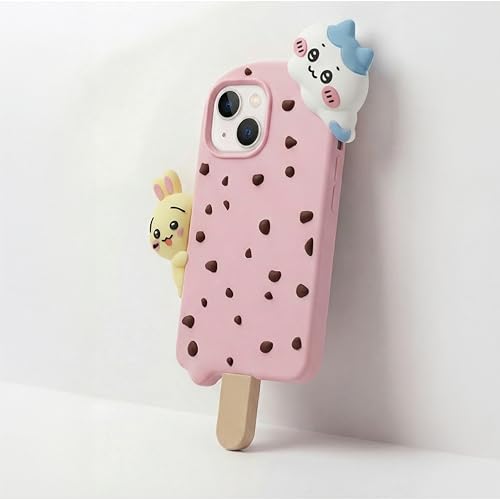 Image of amazon basics Back Cover Case for iPhone 15 Scratch Resistant Anti-Slip TPU Shockproof 3D Protective Durable Adorable Cartoon Ice Cream Design Case for Girls & Women(Pink)