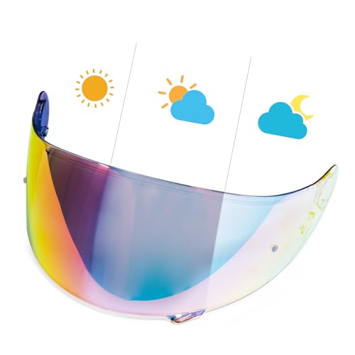 PSLER GT Air 2 Photochromic Visor - Motorcycle Helmet Tinted Visor UV Protection Face Shield Replacement for GT Air GT Air 2 Neotec-1 CNS-1 TC-5 TC-9,Transparent Red to Deep Red