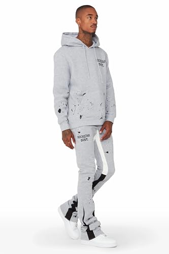 Men's Raffer Grey/White Hoodie/Super Stacked Flare Pant Set2