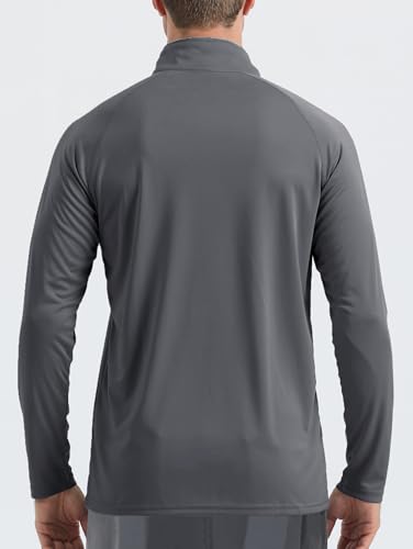 Men's UPF 50+ Sun Shirt Long Sleeve 1/4 Zip Quick Dry UV Fishing Shirt Athletic Pullover for Workout, Running, Hiking2