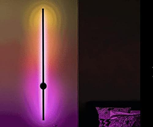 Lampsero Wall Lamps Set Of Two, Plug In Wall Lights Rgb Led Lighting, Color Changing Wall Sconces Dimmable For Home Decor, Living Room, Bedroom, Party， 39.4 Inches Minimalist Lights, Remote Control #TOP5