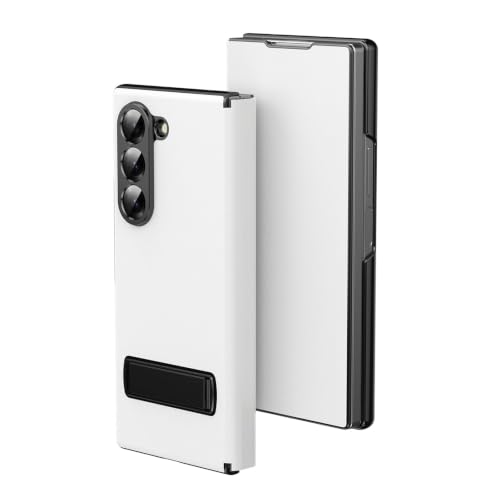 Image of TechTrendz for Samsung Galaxy Z Fold 8 Ultra Magnetic Flip Folding Case, Multi-Angle Bracket, Full Body Hinge Protective Slim Cover, Luxury Business Leather Cover for Fold 8 Ultra Back Cover (White)