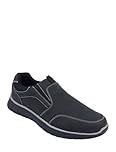 Men's Dr Keller Wide Fit Slip On Trainer Shoes, Lightweight Comfort Everyday Casual Shoes with Elastic Inserts & Grip Sole Black