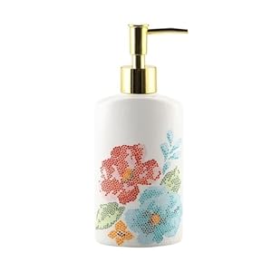 JUNCHENG1008 Seifenspender 260 ml Keramik Blumenmuster