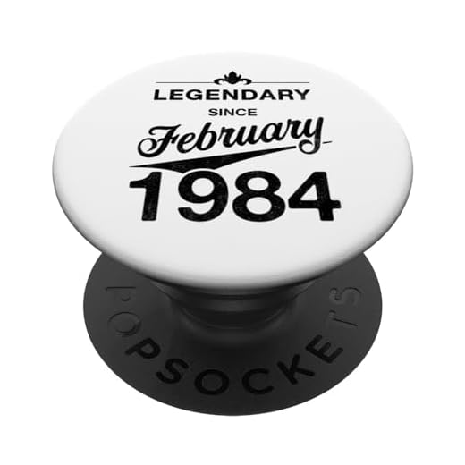 40 cumpleaños Nacido en Febrero de 1984 Vintage 40 años PopSockets PopGrip Intercambiable
