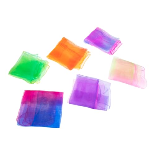 6Pcs Juggling Scarves for Lightweight Square Dance Scarves for Stage Performance Play Random Color for Activities Movement