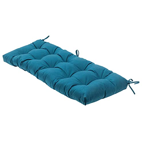 Image of QILLOWAY Outdoor Bench Cushion - 51x18x4 Inch Waterproof Patio Bench Cushion, Durable Bench Cushions for Outdoor Furniture, Replacement Outdoor Bench Cushions for Garden, Deck,Peacock Blue