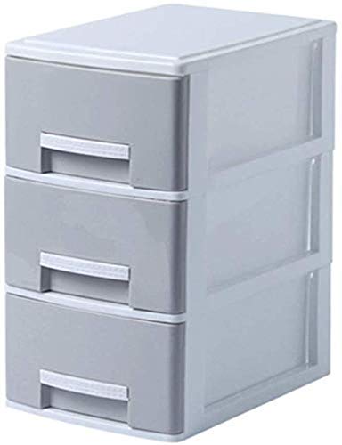 Preisvergleich Produktbild Schreibtischlampe Schränke Dateiteiler 3 Schubladen Schlafschlaflagerschrank Kleidung Aufbewahrungsbehälter aus Kunststoff Schrank 17 * 24 * 30 cm Home Office Möbel (Color : Gray)