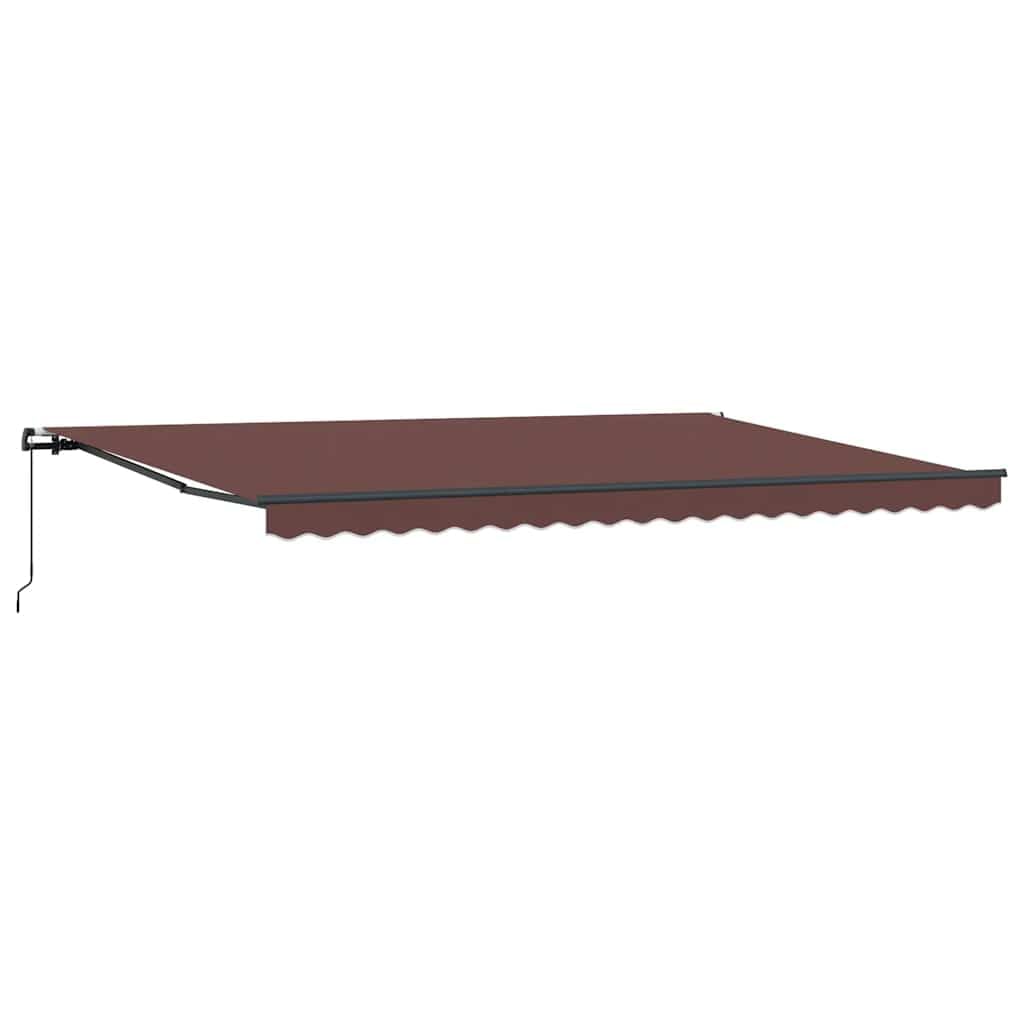 Auvent manuel protection solaire efficace avec toile de store marron