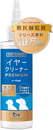 PETLINKMORE 【獣医師監修】イヤークリーナー PREMIUM 犬 ペット 耳掃除 洗浄液 消臭 除菌 耳のケア 低刺激 国内製造 120ml (単品)