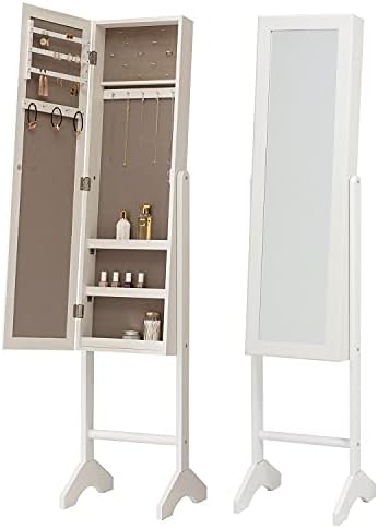 Amazon.co.jp: 萩原 ドレッサー ミラー 姿見 収納付き アクセサリー 