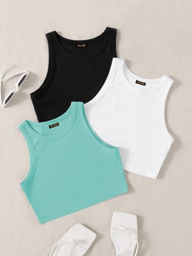 Image of Tops for Women Crop Top for Women's Tank Activewear Tee Sports Western Casual Cotton Camisole Pack of 3 Combo
