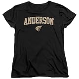 LOGOVISION Anderson University One Color Arched Women's T Shirt, Black, Medium