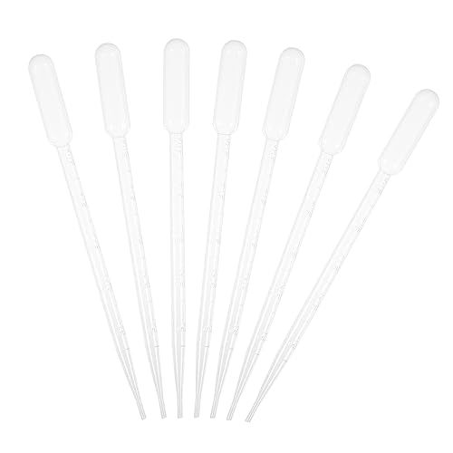 HEALLILY 50pcs 5ml Graduated Plastic Pipettes Transfer Pipettes Dropper Set for DIY Lab Boys and Girls