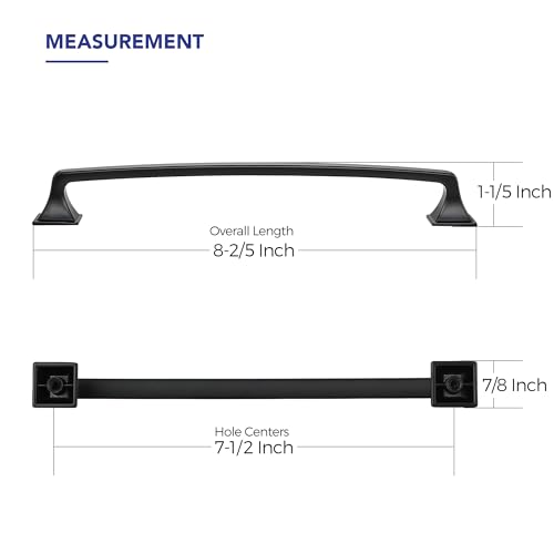 20 Pack Kitchen Cabinet Handles 7-1/2 Inch Hole Center Black Cabinet Pulls Solid Drawer Pulls for Kitchen Cabinet Door Handles Matte Black Arch Dresser Handles for Cabinets and Drawers by Ravinte Hardware - Image 3