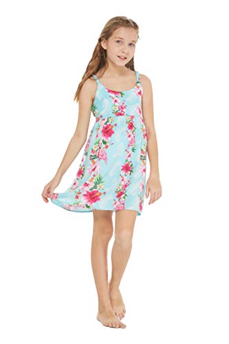 Image of Hawaii Hangover Family Matching Clothes, Pink Hibiscus Vine Turquoise | Family matching Hawaiian outfits, Pink Hibiscus Vine Turquoise, lightweight rayon, machine washable, tropical floral print