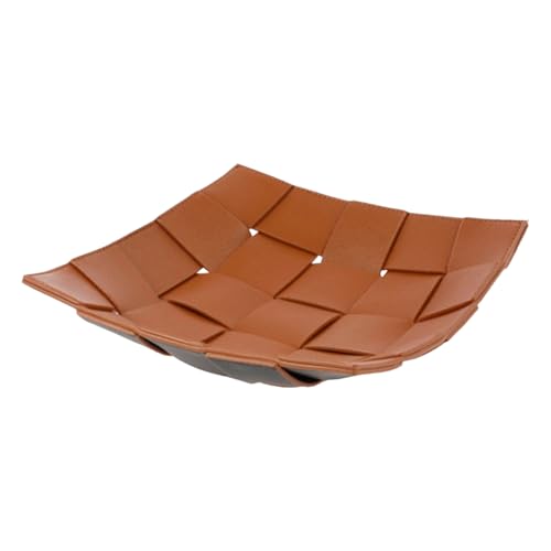 Bandeja para llaves, soporte para llaves de cuero sintético decorativo, organizador de joyas y cosméticos decorativos para oficina, mesita de noche, dormitorio y tocador