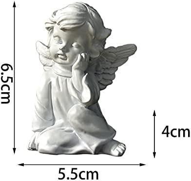 Eventualx Garden Statue angel ornament 6.55.5CM Resin Winged angel gifts garden ornaments outdoor Home Outdoor and Interior Decoration Crafts for Terraces Lawns and Gardens