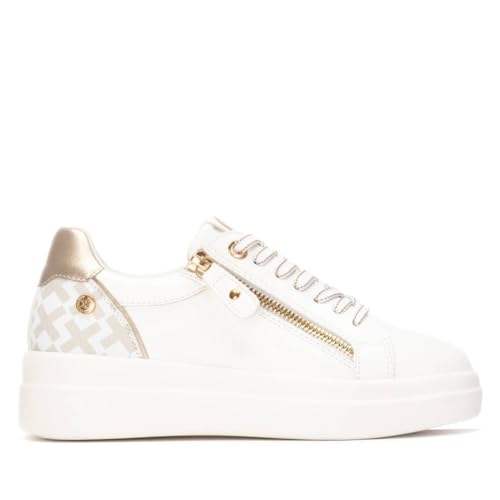 XTI - Zapatilla Mujer Blanco - Calzado Cómodo y Versátil - Moda Casual - Modelo 14423303 (Talla 39)