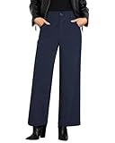 GRAPENT Wide Leg Palazzo Pants for Women Womens Wide Leg Corduroy Pants Work Clothes for Women Office Casual Corduroy Womens Navy Blue Dress Navy Blue Size X-Large US 16 to 18