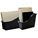 Storex Large Book Bin - Interlocking Plastic Organizer for Home, Office, and Work Space - Black, 6-Pack (70109E06C)