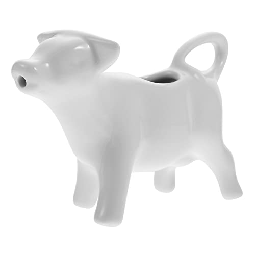 GRIRIW Milk Serving Cup Animal Design Ceramic Milk Kettle Decorative Sauce Jug for Bar