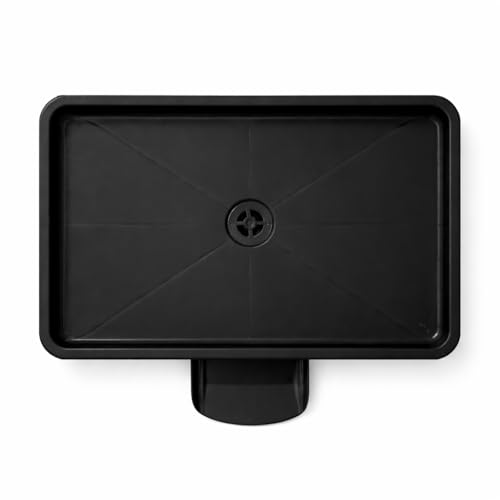 Image of AURAM Dish Drainer Tray Black - Kitchen Sink Drain Board - Water Drip Tray for Drying Utensils - Durable Plastic Dish Drying Base - Anti-Slip, Easy Clean, Large Capacity