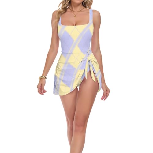 Maillot de bain à bretelles pastel avec jupe amovible idéal pour vos journées farniente à la plage