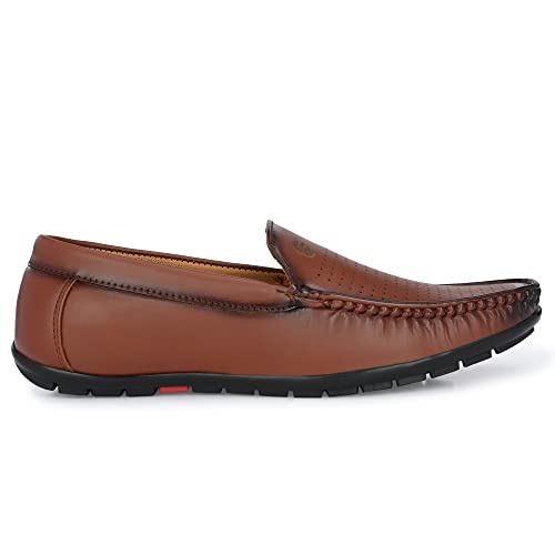 Image of Stylelure Men Synthetic Leather Perforations Suede Loafers
