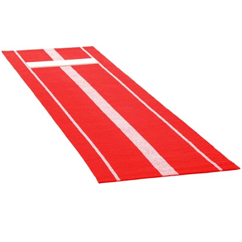 MOONACE Softball Pitching Mat ，10x3 ft Pitching Mound with Wooden/Mound，Batting Mat with Antifade Turf and Antislip Bottom ，Red/Green,Perfect for Baseball Practice in Garage，Backyard，Gym (Green)