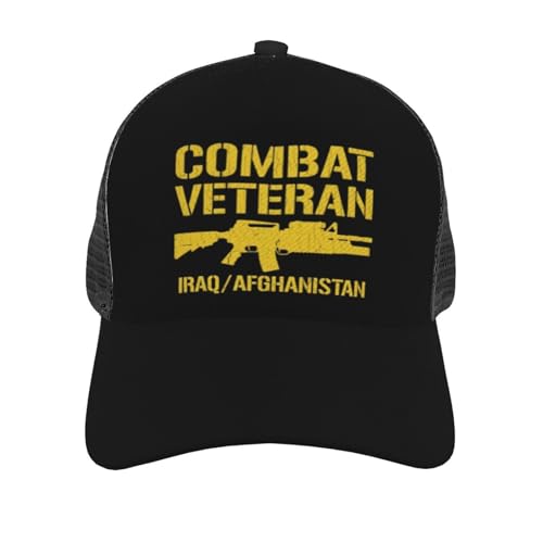Combat Veteran Iraq and Afghanistan Mesh Baseball Cap - Classic Adjustable Peaked Cap, Trucker Hat for Men and Women2