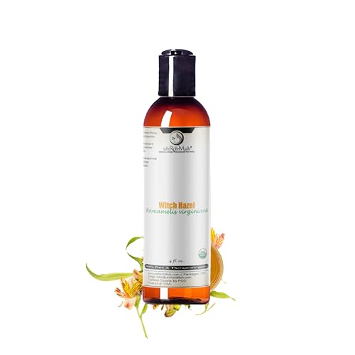 Organic Witch Hazel – 100% Pure Natural USP Astringent with 14% Alcohol | Hamamelis Virginiana Extract for Face, Skin, Hair & Wellness | Bulk & Gallon Options | 4 Fl Oz