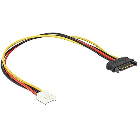 Bolwins Q39S SATA Stromkabel Adapter 15pin Stecker auf Floppy 4pin Strom Power Buchse, 4 Pin Floppy Drive zu 15 Pin SATA Male Power Kabel Cover