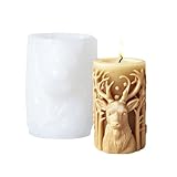 BRTNUP Moldes Velas Cilindro, Moldes de Silicona para Velas, Molde Vela para Hacer Velas Jabón Hecho a Mano Velas Perfumadas (Blanco B)