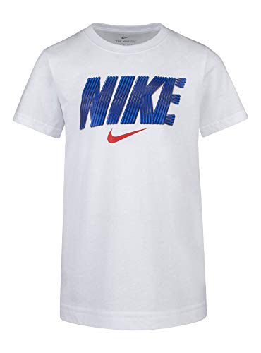 Nike Block Lines S/S Tee, T-Shirt Boys, Bianco