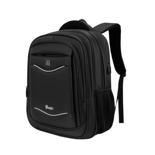 Mochila Notebook Executiva Bogdan Saída USB Grande Reforçada Unissex Trabalho Escolar Bolsa Viagem (Preto Executiva)