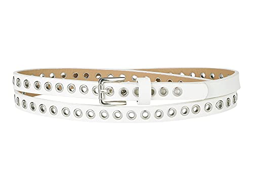 Ceinture à œillets en cuir véritable et finitions rock haut de gamme