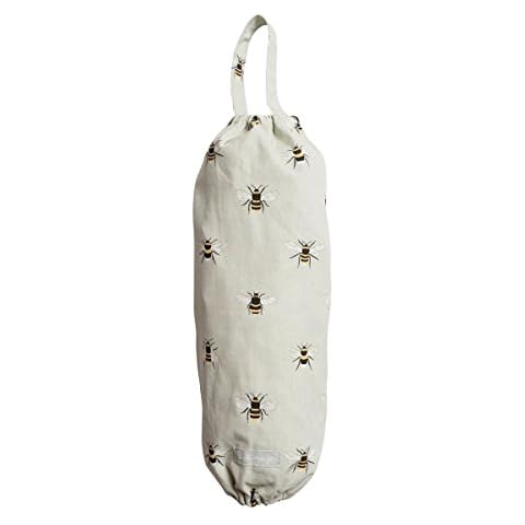 Sophie Allport Carrier Bag Holder - Bees design 100% Cotton Reusable Bags Storage Cover
