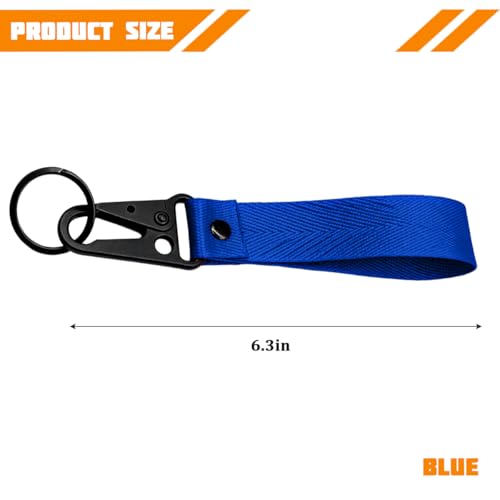 Ywdiml Car Key Chain, Fabric Metal Anti-lost Vehicle Keychain, Multi-Function Motorcycle Key Lanyard for Men Women, Universal Fit (Blue) - Thumbnail 2
