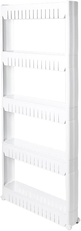 Slim Rolling Storage Kitchen Cart Utility Cart Plastic - 5 Tier